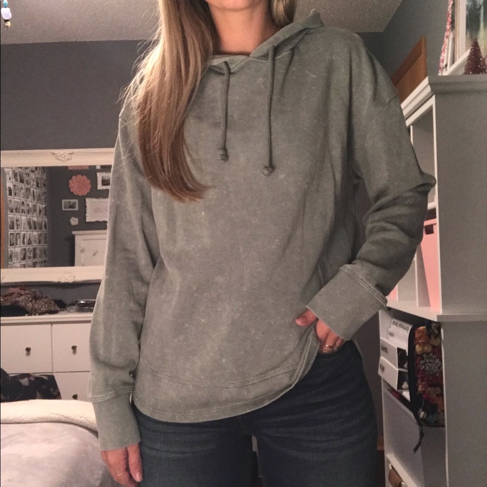 Light Green Speckled Hooded Sweatshirt